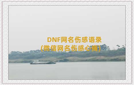 DNF网名伤感语录(微信网名伤感心痛)